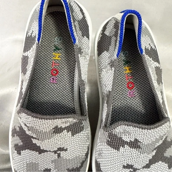 Rothy’s Kids 13 Sneakers Loafers Gray Camo Slip On Shoes Comfort Washable Soft - Picture 8 of 10